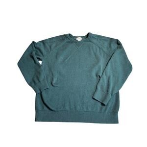 L.L. BEAN Wicked Soft Cotton/Cashmere Crewneck;  SO SOFT!! Forest Green
